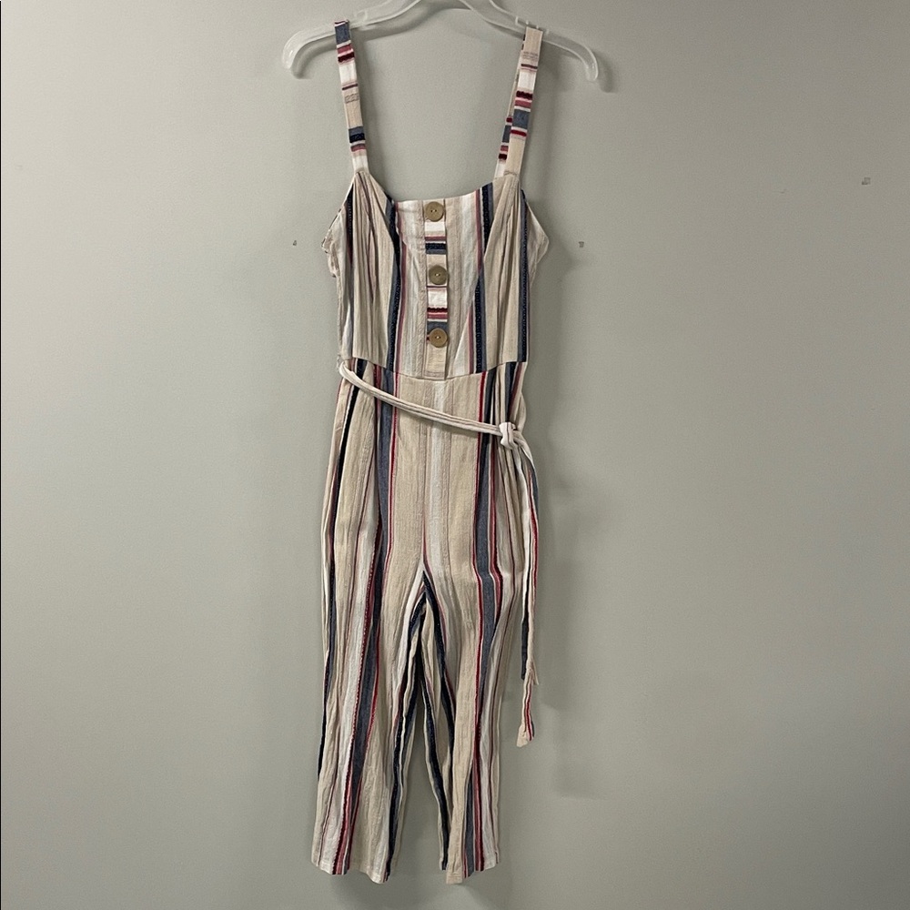 As U Wish Striped Jumpsuit with Belt